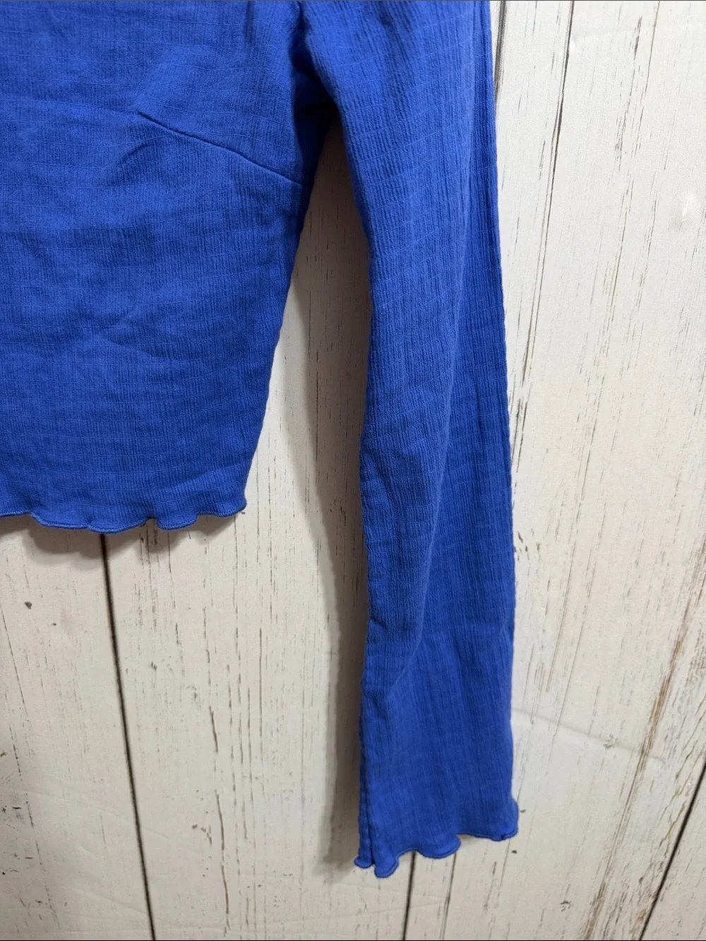 NWT Free People Low Back Baja Blue Long Sleevr